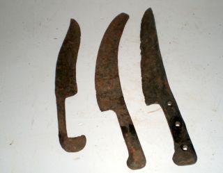 Vintage Rare Antique Hand Forged 3 Piece Iron Knife Dagger Khanjar photo