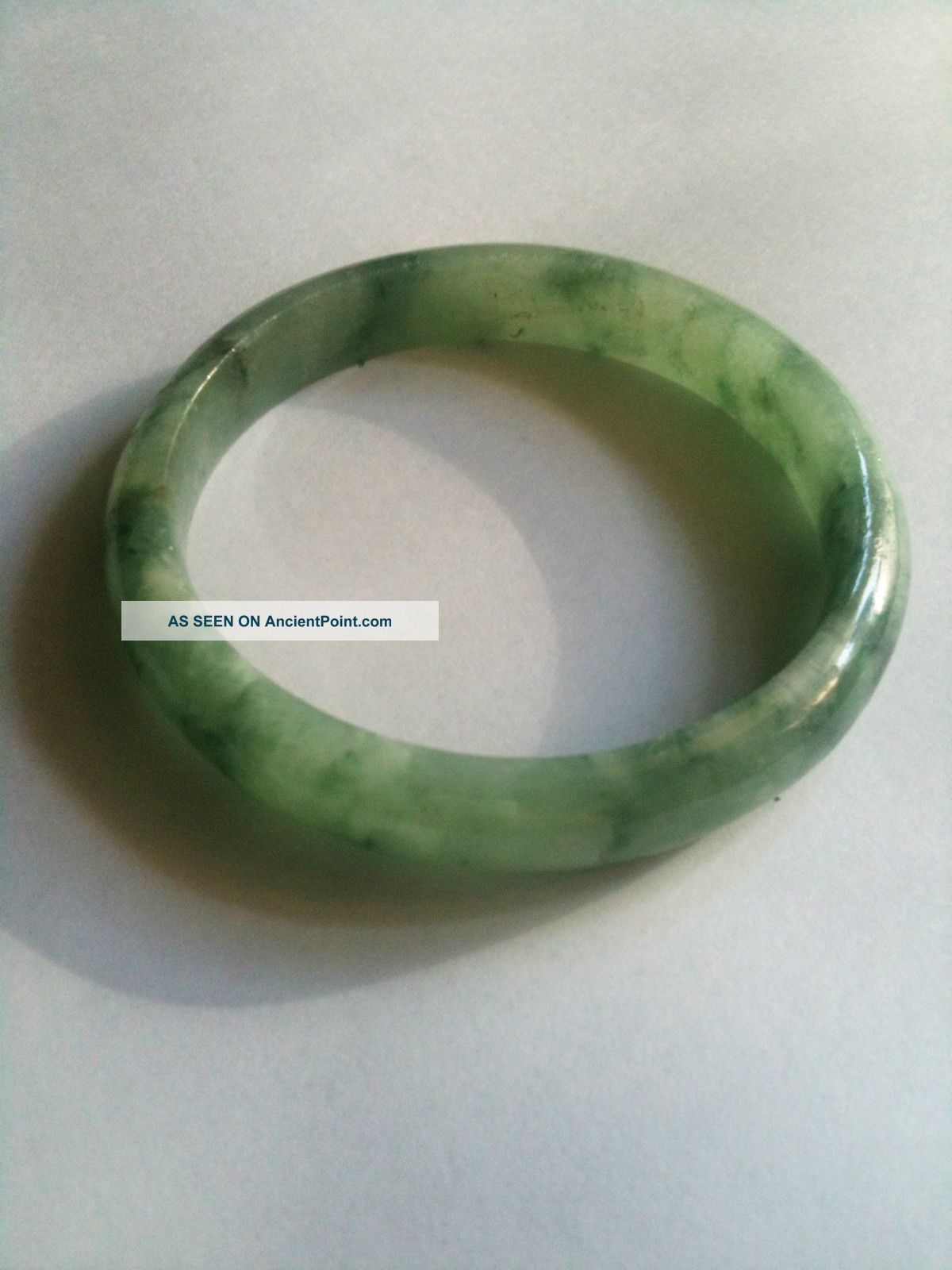 Jade Bangle - Vintage Mint Green Type A Untreated Natural Burmese Jadeite Bracelets photo