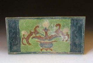 Liao Dynasty Tri - Colored Pottery Pillow With Flower Pattern photo