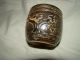 Antique Japanese Art Pottery Mid Century Small Vase With Owl Motif Excellent Other photo 2