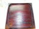 Antique Oriental Wood /glass Painted Box W/ Painted Glassware Inside Boxes photo 1