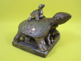 Chinese Lead Metal Nesting Five Turtle Tortoise Chops Six Seals Stamp Set photo