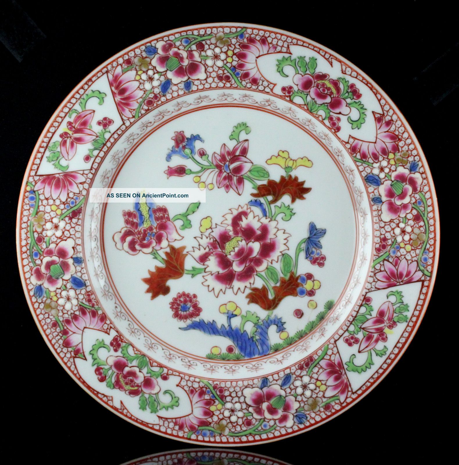 Antique Export Chinese Famille Rose Porcelain Plate 19th Century 34 Plates photo