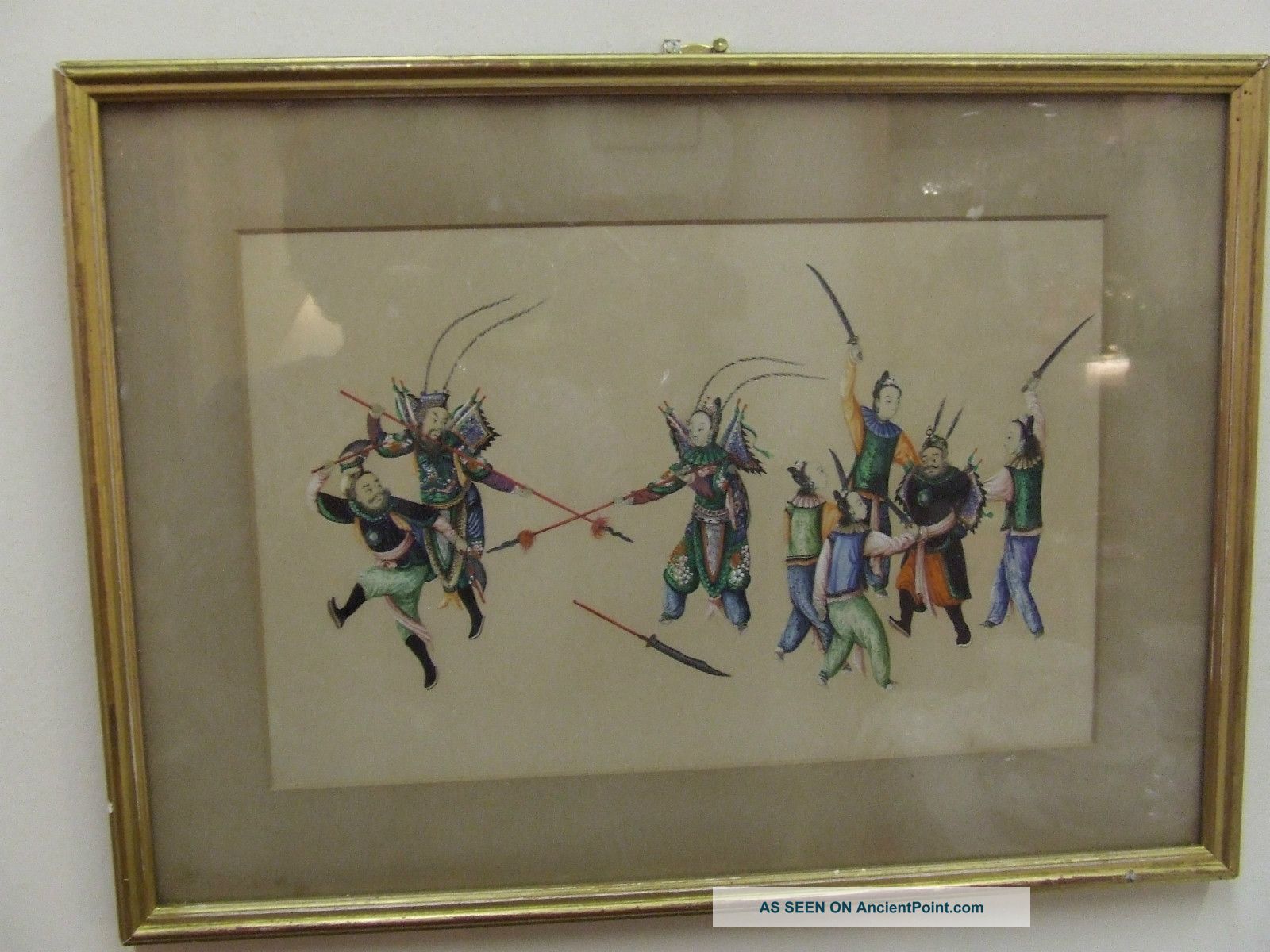 Finely Painted Pith/rice Paper Picture Of Women Warriors Fighting Royal Guards Paintings & Scrolls photo