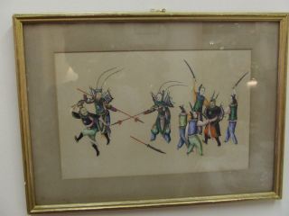 Finely Painted Pith/rice Paper Picture Of Women Warriors Fighting Royal Guards photo