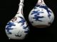 Oriental Antique Chinese ? Japanese ? Pair Vases Blue White Signed Stamped Vases photo 2