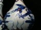 Oriental Antique Chinese ? Japanese ? Pair Vases Blue White Signed Stamped Vases photo 3