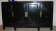 1800 ' S Black Lacquer Cabinet With Carved Doors Cabinets photo 3