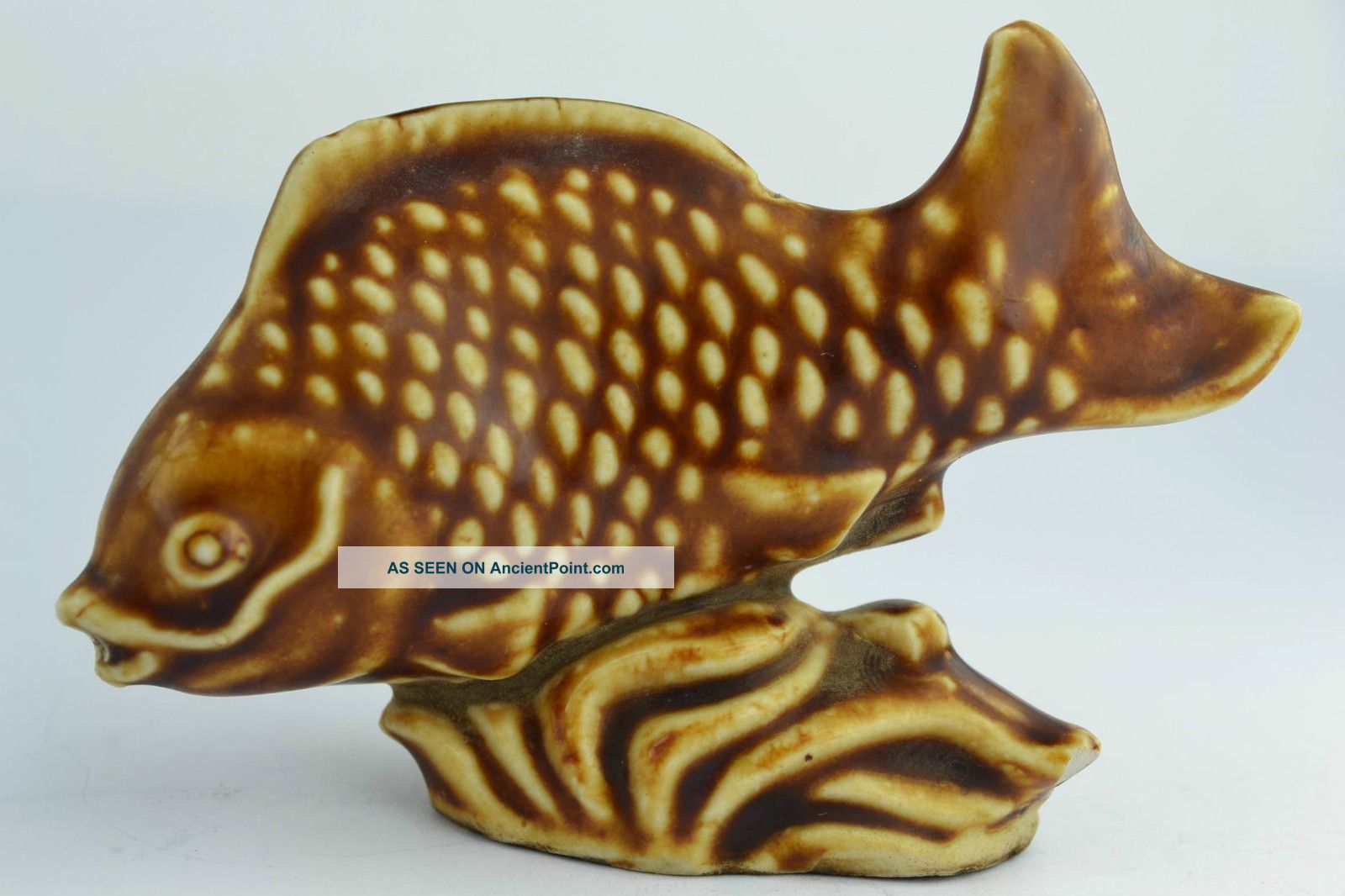 - China Collectibles Old Handwork Porcelain Fish Water - Drop Statue Other photo
