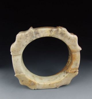 One Carved Jade Bracelet With Dragon Pattern photo