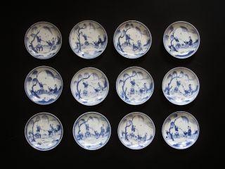 12 Chinese Porcelain Ca Mau Bihn Thuan Saucer Dishes Voc Dutch East Indian. . . photo