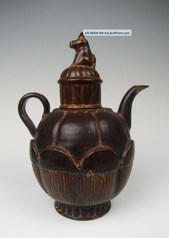 One Brown Glazing Jizhou Ware Porelain Wine Pot Vases photo