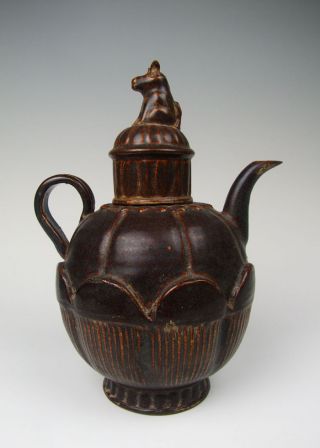 One Brown Glazing Jizhou Ware Porelain Wine Pot photo
