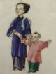 Finely Painted Chinese Pith/rice Paper Picture Of A Family With A Slave Paintings & Scrolls photo 2