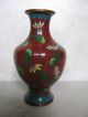 Vintage Early 1900 ' S Chinese Cloisonne Vase W/ Salt Celler & Pepper Shaker Set Other photo 10