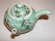 A Lovely Old Handwork Molded Celadon Yokode Kyusu Side Handled Teapot,  Unmrkd Teapots photo 1