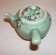 A Lovely Old Handwork Molded Celadon Yokode Kyusu Side Handled Teapot,  Unmrkd Teapots photo 3