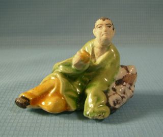 Antique Miniature Ceramic Mudman Statue C Early 1900s C photo