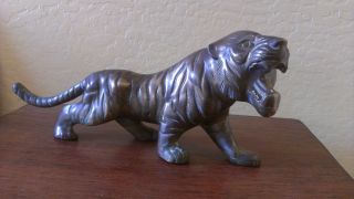 Vintage Brass Bronze Tiger 17 