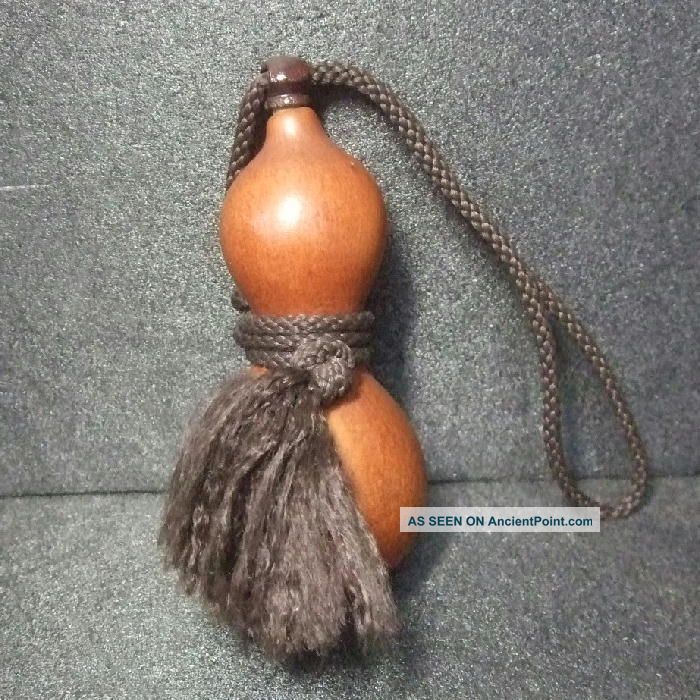 F813: Old Japanese Sake Bottle.  Natural Gourd Hyotan 2 Other photo