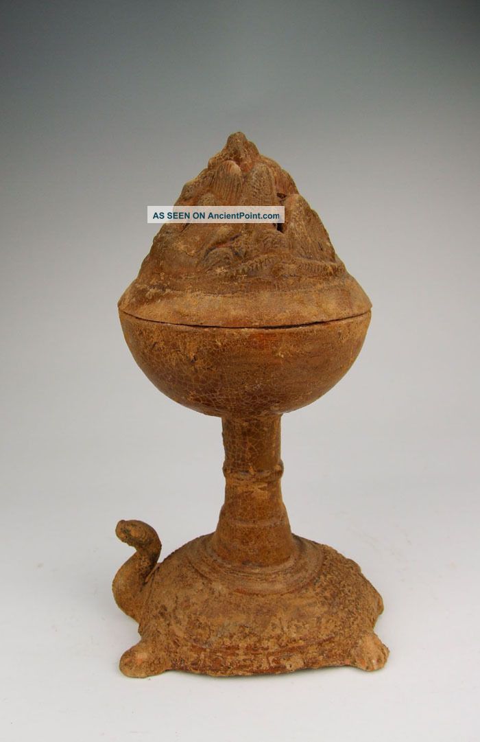 Han Dynasty Brown Glaze Pottery Incense Burner Vases photo
