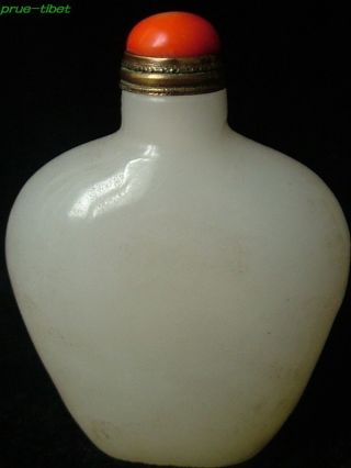 White - Jade Snuff Bottle Rare Chinese Antique P - 0031 photo