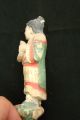 Gorgeous Antique Hand Painted & Carved Chinese Woman W/t Basket 19th Century Men, Women & Children photo 2