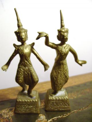 Pair Of Very Old Asian Bronze Figures photo