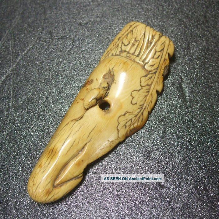 G001: Real Old Japanese Quality Material Netsuke Of Radish With Mouse Image Netsuke photo