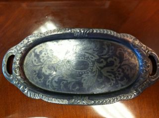 Small Silver Plated Tray Made In Occupied Japan photo