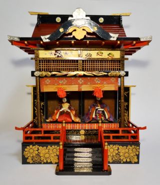 Japanese Antique Hina Goten Castle Hina Doll Set Miniture House photo