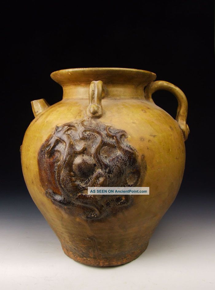 Tang Dynasty Shouzhou Ware Porcelain Wine Pot With Applique Design Vases photo