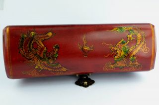 - China Collectibles Old Handwork Wood Dragon Phoenix Big Jewel Box photo