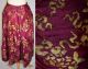 Vintage Antique Chinese Symbol Purple Silk Brocade Gold Hand Painted Wrap Skirt Robes & Textiles photo 1