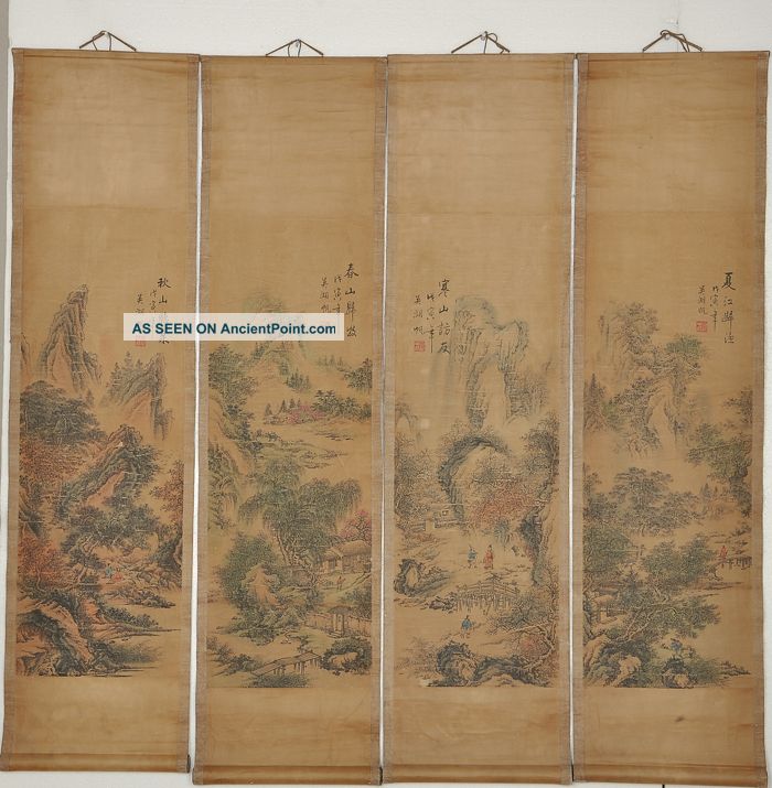 A Perfect Set Of Chinese Painting Scrolls 