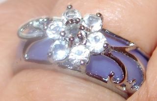 Gorgeous Lavender Jade Crysal Silver Ring. . .  8 photo