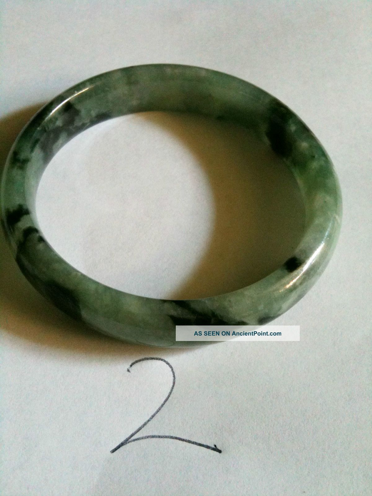 Jade Bangle - Vintage Scattered Mosstype A Untreated Natural Burmese Jadeite Bracelets photo