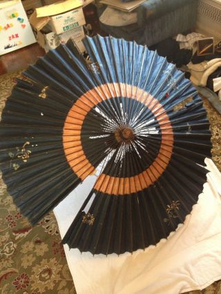 Old Turn - Of - The - Century Paper Parasol Or Umbrella G - Vg Some Damage. photo