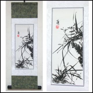 Korea Calligraphy/hand Painting Scroll/four Gracious Plants (orchid) photo