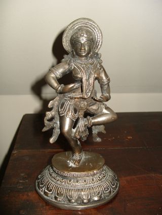 Old Silver Plated Bronze Figure photo