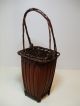 Vintage Japanese Kago,  Corner Type Bamboo Basket/taisho Era Other photo 2
