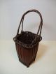 Vintage Japanese Kago,  Corner Type Bamboo Basket/taisho Era Other photo 5