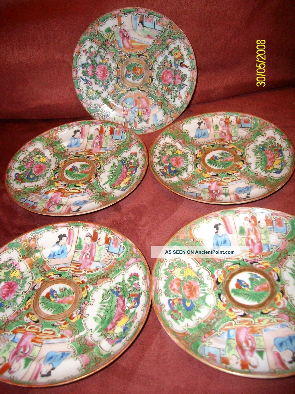 5 Rose Medallion Plates.  6 