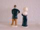 Vintage Japan 2pc Farmer Man & Woman Ceramic Figurine Set Marked Statues photo 2