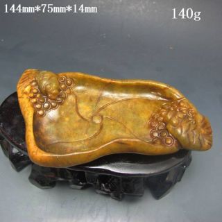 Old Antiques 18 - 19th Shoushan Stone Hand - Carved Goldfish Brush Washer Nr/pc2448 photo