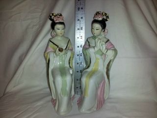 Pair Of Chinese Ladys Porcelain Figures photo