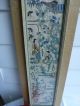 Antique Framed Oriental Silk Textile People Pagoda Bamboo Butterfly Embroidery Robes & Textiles photo 3