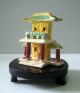 Antique Rare Miniature Mudman Chinese Temple & Stand 1920 To 1040 S U Other photo 2