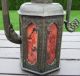 Antique Chinese Pewter Urn Teapot 6 Hand Painted Glass Panels Qing Dynasty Teapots photo 4