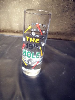 Vintage Shot Glass Golf 19 Th Hole Papel Giftware Usa Alcohol Golf Clubs Bar photo